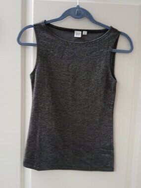Gap Women's Dark Grey Metallic Sleeveless Top  FLAW